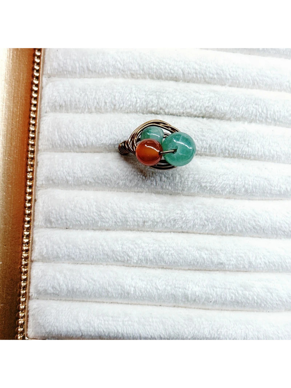 5492gc. Bronze Stone Ring Size 6